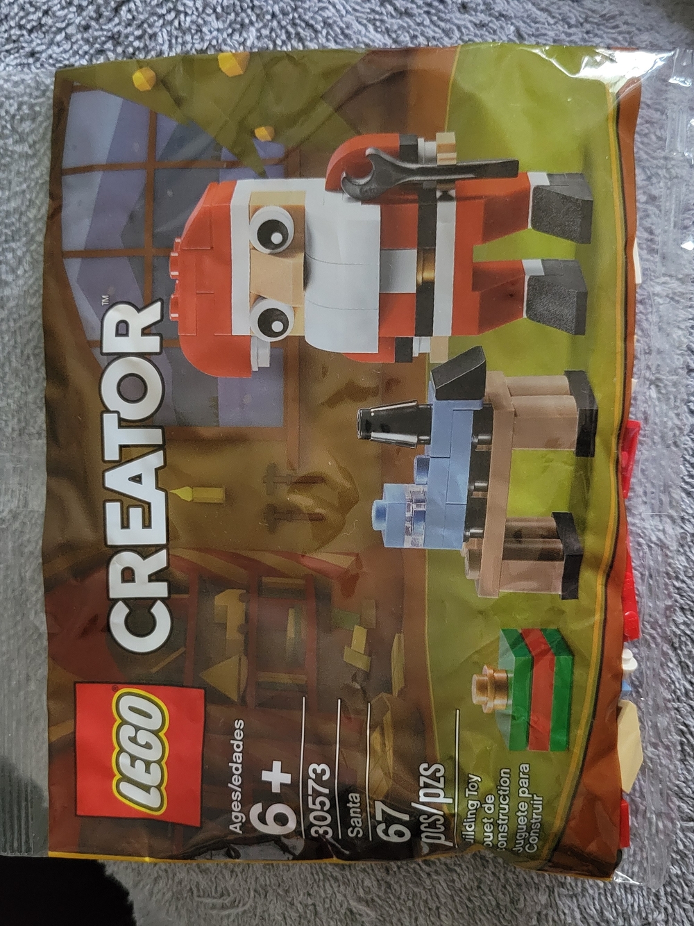 LEGO Creator Santa Figure in Red White Black Tan Blue